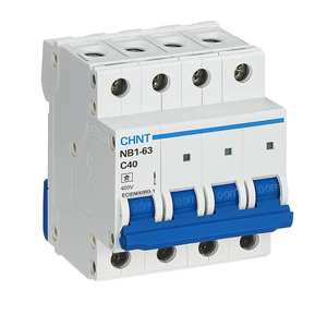 Chint Series 4P 6ka Curve C Caja de interruptores magnetotérmicos 40 Amperios Disyuntores DIN 1 - Product Image 1