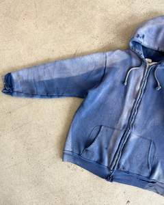 Sudadera con capucha y cremallera recortada personalizada para hombre, 100% algodón, doble capa, desgastante, lavado ácido, estilo informal para invierno - Product Image 3