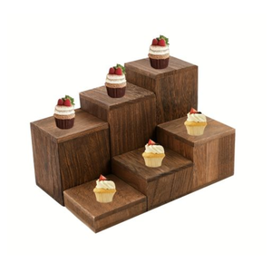 Présentoir à gâteaux en bois naturel le plus vendu supports à cupcakes ensemble de rangement décoratif de 3 pour les fêtes en gros du Vietnam - Product Image 4