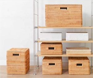 Elegant and Simple Handmade Multiplefunction Square <b>Rattan</b> <b>Storage</b> Basket and Wicker Basket From Vietnam Handicraft - Product Image 3