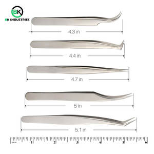 Pinces à cils en acier inoxydable sans rouille pour les professionnels, pinces à cils d'isolation pour un placement précis des cils - Product Image 2