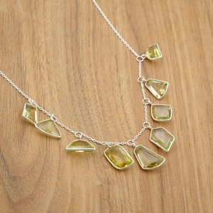 Collar de cuarzo limón de Plata de Ley 925 calidad AAA + piedra preciosa amarilla facetada genuina joyería de moda hecha a mano - Product Image 2