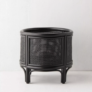 Pot de plantes en rotin noir fait à la main en osier planteur de fleurs pour la maison moderne et la décoration intérieure fabriquée au Vietnam - Product Image 3
