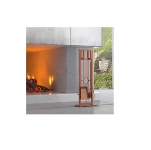 Juego de herramientas de chimenea de metal negro con cepillo de chimenea pala fuego Poker leña chimenea accesorios Juego de Herramientas - Product Image 1