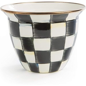 Precioso aspecto blanco y negro bloques diseñador Hogar y hotel jardín decoración macetas de metal de la India en precio impresionante - Product Image 2