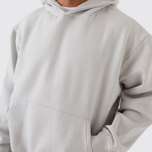 Sweat-shirts à capuche unisexes en molleton de coton surdimensionnés, à épaules tombantes, personnalisés, lourds, vierges, style boxy, pour hommes - Product Image 3