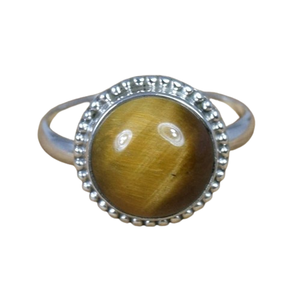 ทำด้วยมือ925แหวนเงินสเตอร์ลิงพลอยตาเสือแบบเรียบอัญมณีธรรมชาติเครื่องประดับงานเลี้ยงแต่งงาน925เงินสเตอร์ลิงประทับ - Product Image 1