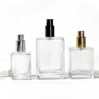 Vente flash - Flacon pulvérisateur de parfum en verre rectangulaire cylindrique vide rechargeable sur mesure de 30 ml, 50 ml, 100 ml