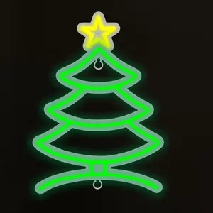 Marrying Festive Tradition with Modern Aesthetics: The Neon Tabletop Christmas Tree Sign Powered by Brilliant LED Lights