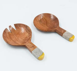 Cuillère de service en bois naturel avec polissage lisse Cuillère de service ergonomique en bois pour les tâches quotidiennes de la cuisine - Product Image 1