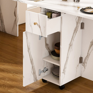 New Multifunctional White Folding Dining Table with <b>Wall</b> Mounted Sideboard & <b>Storage</b> for Small Apartments - Product Image 4
