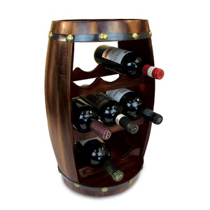 Support de bouteille de vin en bois de forme demi-ronde pour vaisselle de table, comptoir de bar, support de table décoratif gratuit, supports à vin en bois - Product Image 4
