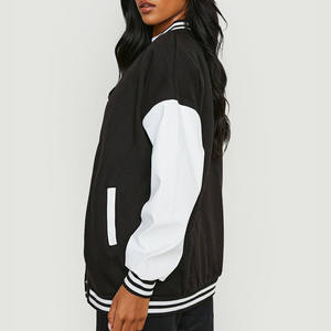 Veste universitaire en cuir avec broderie chenille personnalisée 2024, logo personnalisé, pour femmes, style baseball, hiver, vente chaude, taille XL, vente en gros - Product Image 2