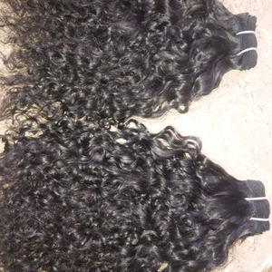 Paquet brésilien élégant non traité brut d'extensions de cheveux humains vierges indiens Remy bouclés grossiers - Product Image 5