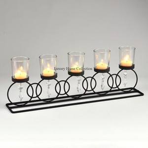 Support votif en verre de forme ronde avec base en bois aspect attrayant conception simple bougeoir décoratif de table éclair - Product Image 6