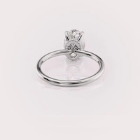 Bague de fiançailles et de mariage en diamant de laboratoire ovale certifié IGI avec halo caché en argent sterling 925 massif