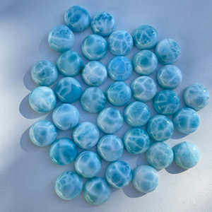 Natural Handmade Round Larimar Gemstone 3-21 MM Loose Cabochons Top Selling Good Quality Calibrated Gems Jewelry Accessories - Product Image 4