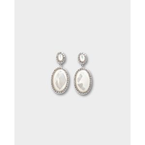 Pendientes de plata con cristales ovalados facetados - Product Image 2