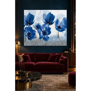 Impression sur toile de fleurs d'anémone bleu marine Fida - Product Image 3