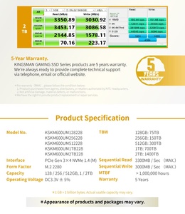[KINGSMAN AITC] interne 512gb ssd nvme m2 3300 MB/s PCIe Gen3 pour ordinateur de bureau et ordinateur portable - Product Image 5