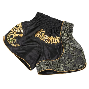 Short de Muay Thai Unisexe Haute Performance MMA Fightwear Personnalisé Blanc Noir Longueur Courte Avec Taille Élastique pour Adultes - Product Image 2