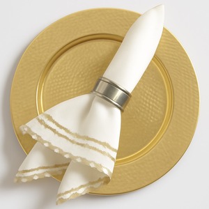 Assiette de service en acier inoxydable finition laiton brossé de qualité supérieure, élégante plaque de service dorée mate pour la restauration fine et la décoration de mariage - Product Image 3