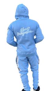 Colección de invierno del fabricante-Bordado personalizado para Puff Print Streetwear Chándal Sudadera con capucha Pantalones de chándal Tallas grandes - Product Image 3