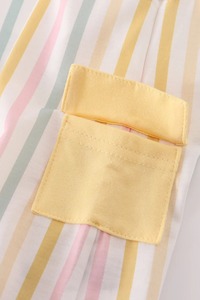 Miellat enfants vêtements Jonjon bébé garçon barboteuse arc-en-ciel rayure poche personnalisé doux coton lavable brodé vêtements pour bébés - Product Image 5