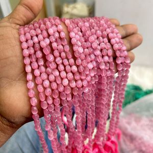 AAA monalisa ลูกปัดแก้วรูปไข่สีชมพู monalisha - Product Image 2