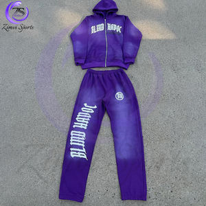 2025 French Terry Heavyweight Puff Printing <b>Tracksuits</b> With Customized Logo Comfortable Puff Printing <b>Tracksuit</b> For <b>Men</b> Wear - Product Image 2