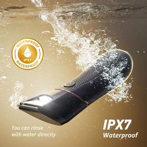 Afeitadora Eléctrica para Hombre, Resistente al Agua, Uso en Seco y Húmedo, Recortadora de Vello Corporal para Entrepierna, Piernas y Pecho - Cuchilla de Cerámica - Product Image 1