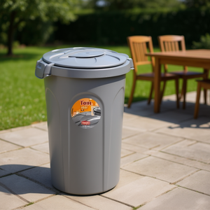 Stefanplast TOM Silver 70500 Waste <b>Bin</b> (46Lt) <b>with</b> Clip <b>Lid</b> 46 Litre Capacity - Product Image 3