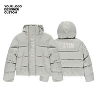 Veste matelassée unisexe personnalisée en nylon enduit écologique imperméable avec doublure en laine, vente en gros, parka décontractée d'hiver pour le streetwear