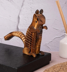 รูปปั้นรูปสัตว์กระรอกทำจากไม้ตกแต่งบ้านของตกแต่งบ้านไร่เหมาะสำหรับเป็นของขวัญ - Product Image 5