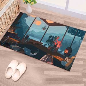 Alfombras de Estilo Lo-Fi para Habitaciones de Anime, Alfombra Estampada con Patrón Moderno, Alfombra de Terciopelo - Product Image 4