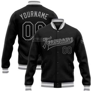 Chaqueta de Béisbol de Algodón Personalizada para Hombre al por Mayor con Cuello Alto y Logotipo Bordado Personalizado para Ropa Deportiva Universitaria - Product Image 2