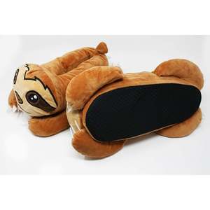 SLOFFIES Pantoufles en peluche douces taille unique pour adultes, pantoufles chaudes d'extérieur à bout fermé avec semelle intérieure en PVC antidérapante - Product Image 6