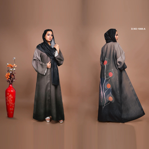 <b>Women</b> Modest Linen Abaya with Elegant Back Design for Evening Party and Plus Size - Product Image 1