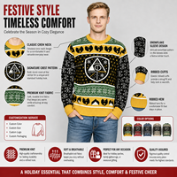 Pull de Noël Homme Tricoté Jacquard Motif Bouclier Magique Flocon de Neige – Nouveauté Festive – Conception Personnalisée OEM