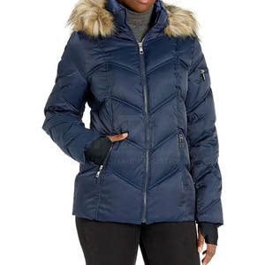 Chaquetas Acolchadas de Punto para Mujer, Invierno, Logotipo Personalizado, Marca Privada, Tela de Poliéster de Alta Calidad, Transpirable, Ropa Casual, Venta en Línea - Product Image 4