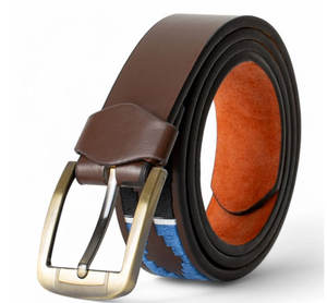 Vente en gros Ceinture brodée Ceinture réglable unisexe en cuir de polo faite à la main - Product Image 2