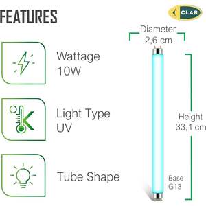 Tubos Fluorescentes T8 de 10W para Control de Plagas en Exteriores, Luz Ultravioleta Anti-Mosquitos - Product Image 1
