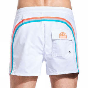 COSTUME BS RB Pantalones Cortos Deportivos de Cintura Baja para Hombre, Diseño de Bloques de Color con Franja Lateral - Product Image 2