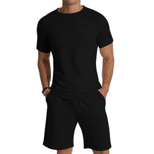 Tenues décontractées pour hommes, survêtement d'été, vêtements décontractés et confortables, respirant, survêtement d'été 100% coton pour hommes - Product Image 1