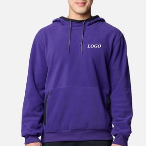 Sweat à capuche pour homme avec logo personnalisé, poignets côtelés, matière de haute qualité, couleur unie et poches kangourou, manches longues - Product Image 1