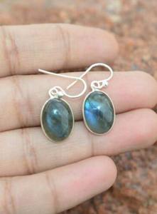 Boho Style classique boucles d'oreilles bijoux pour femmes bijoux en argent 925 argent Sterling Labradorite pierres précieuses boucles d'oreilles faites à la main cadeau - Product Image 4