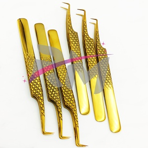 RMI nouveau produit tendance meilleure qualité or Plasma extension de cils pince à épiler 90 degrés pointe en acier inoxydable - Product Image 4