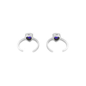 Zarkan 925 Silver <b>Toe</b> <b>Ring</b> with Blue Sapphire Diamond Zircon <b>Gold</b> Plated and for Wedding Engagement or Gift - Product Image 3