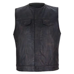 Breathable Winter Wear Sleeveless Leather <b>Vest</b> Best Quality <b>Men</b> Leather <b>Vest</b> 2025 Genuine Leather <b>Men</b> <b>Vest</b> - Product Image 5