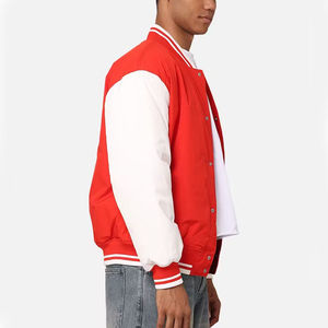 2025 unisexe personnalisé Baseball Bomber université hiver fourrure mouton veste support haute qualité collège cuir manches brodé - Product Image 4